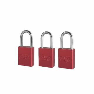Master Lock Red Aluminum Padlock with Keyed Alike - 3 Pack